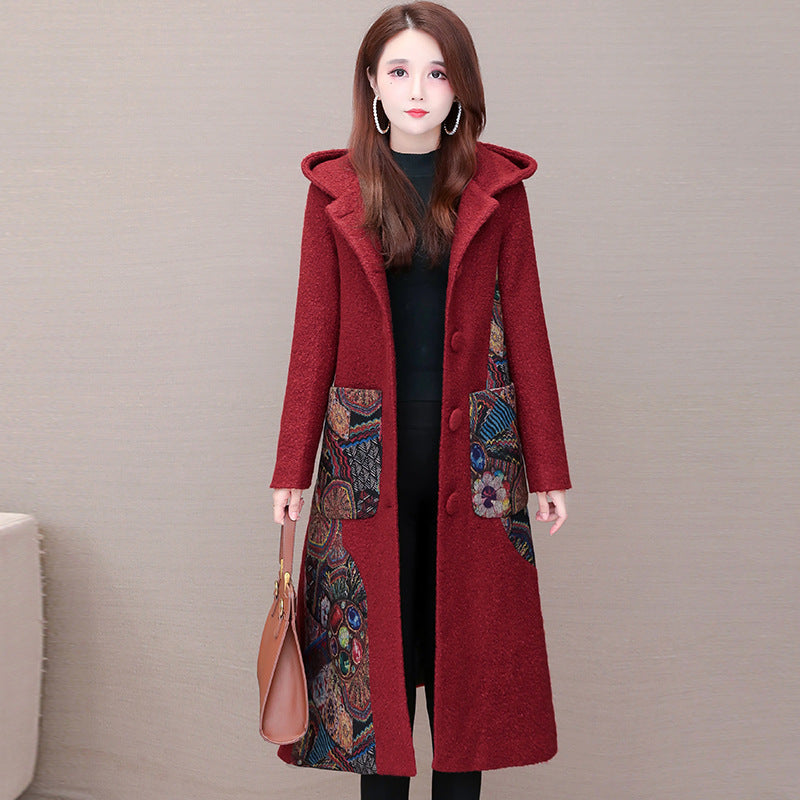 Women's Medium-Length Interlock Tweed Jacket – Elegant Vintage Style Blazer Ooho