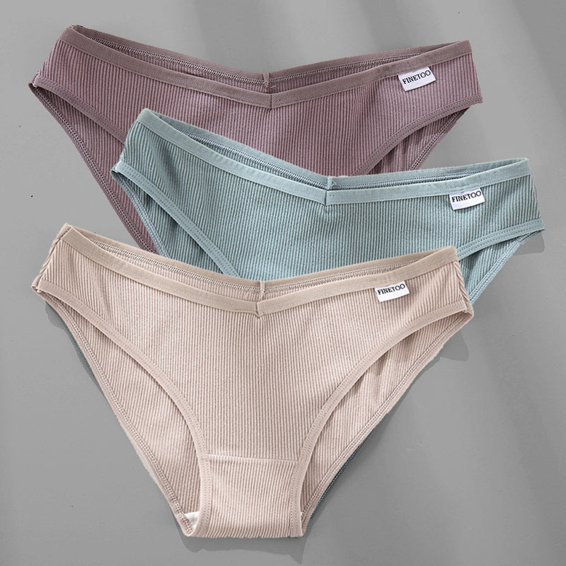 3PCS M-4XL Cotton Panties Female Underwear Sexy Women Briefs Ooho