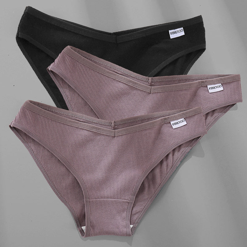 3PCS M-4XL Cotton Panties Female Underwear Sexy Women Briefs Ooho