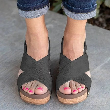 Wedge heel Roman women's high heel sandals Ooho