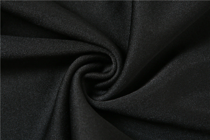 Slim Straight Neck Wrap Hip Split Dress Women Ooho