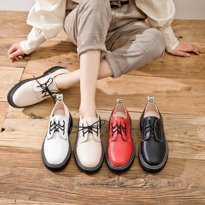 Korean All-match Women's Shoes Brock Oxford Shoes Ooho