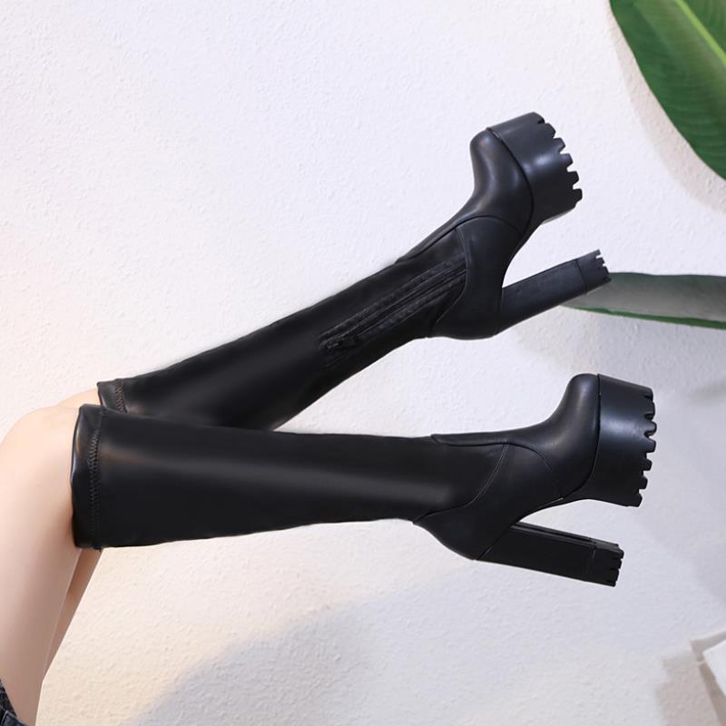 Knee-high boots for women thigh-high boots for women shoe elastic boots Ooho