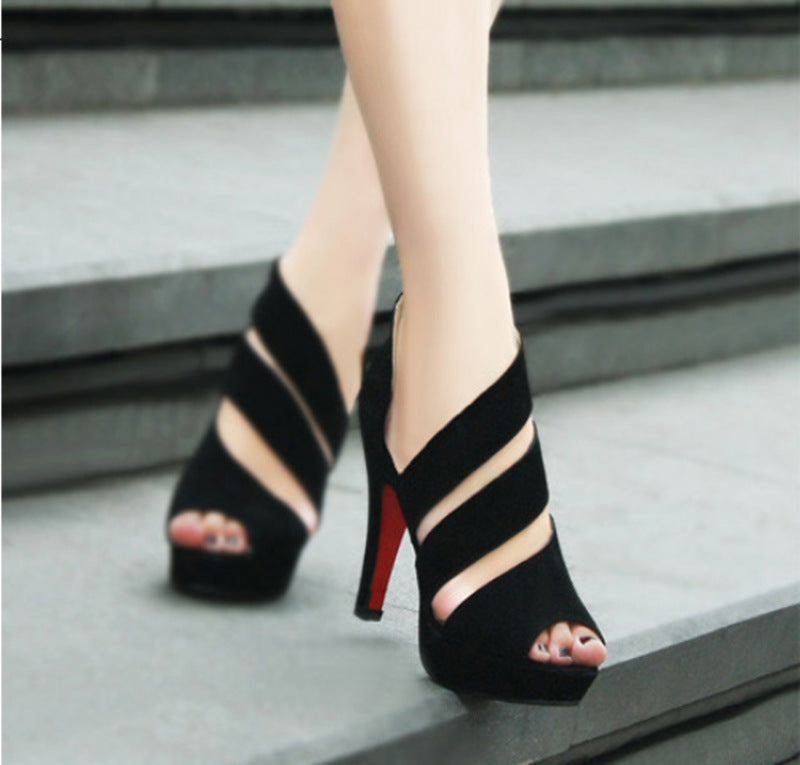 Professional production of female sex sexy fish mouth shoes Ladies New sandals summer high heels waterproof platform Rome sandals Ooho