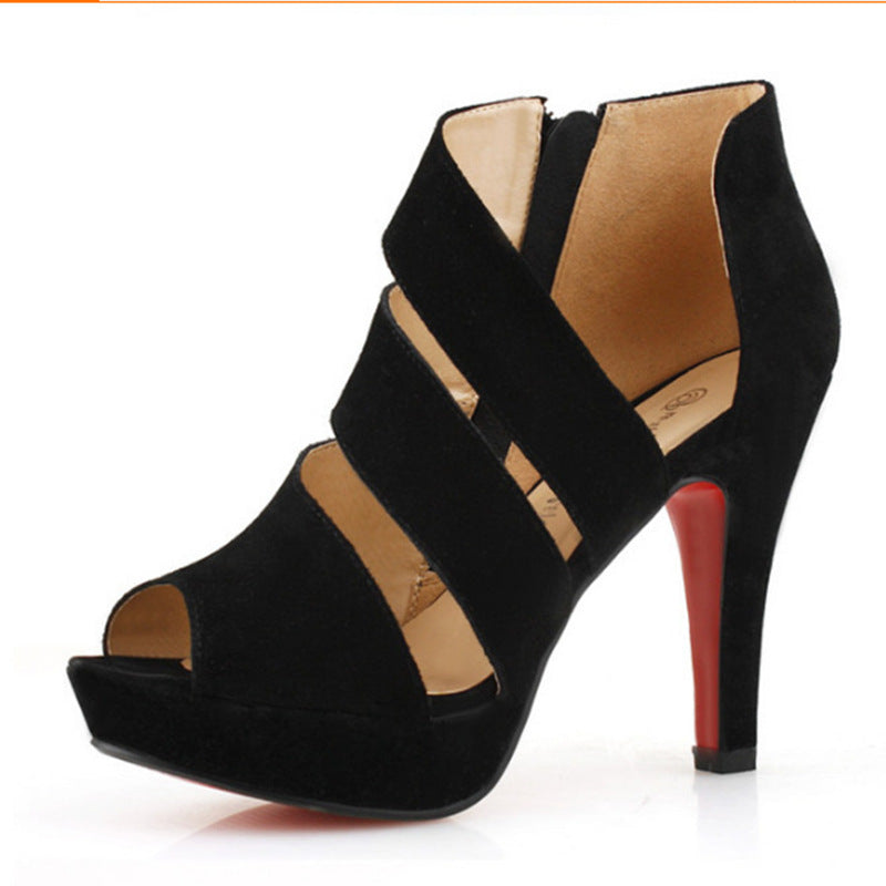 Professional production of female sex sexy fish mouth shoes Ladies New sandals summer high heels waterproof platform Rome sandals Ooho