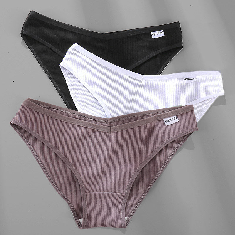 3PCS M-4XL Cotton Panties Female Underwear Sexy Women Briefs Ooho