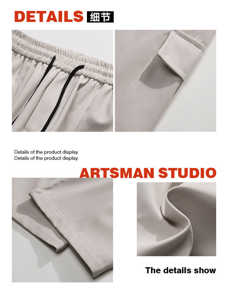 Loose Straight Track Pants Men Ooho