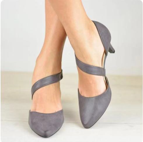 Pointed Stiletto Heel Hollowed Sandals Women Ooho