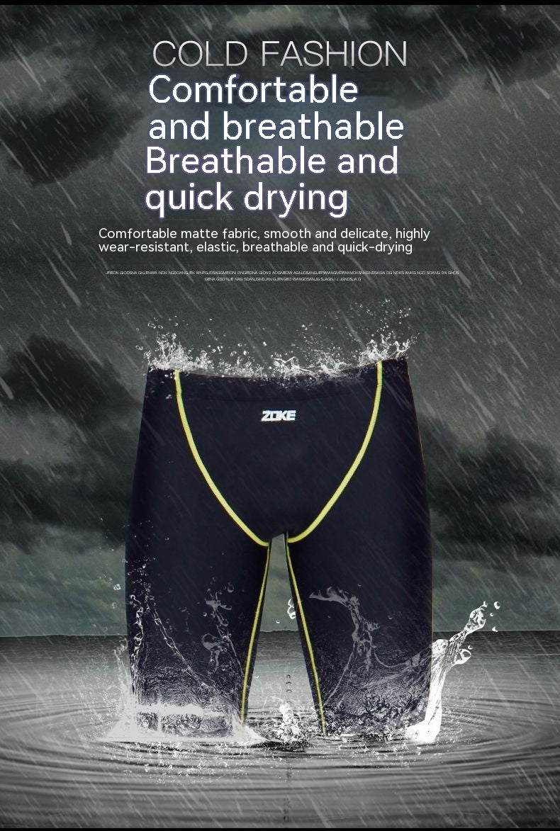 Five-Point Swimming Trunks Men's Professional Racing Swimming Trunks Ooho