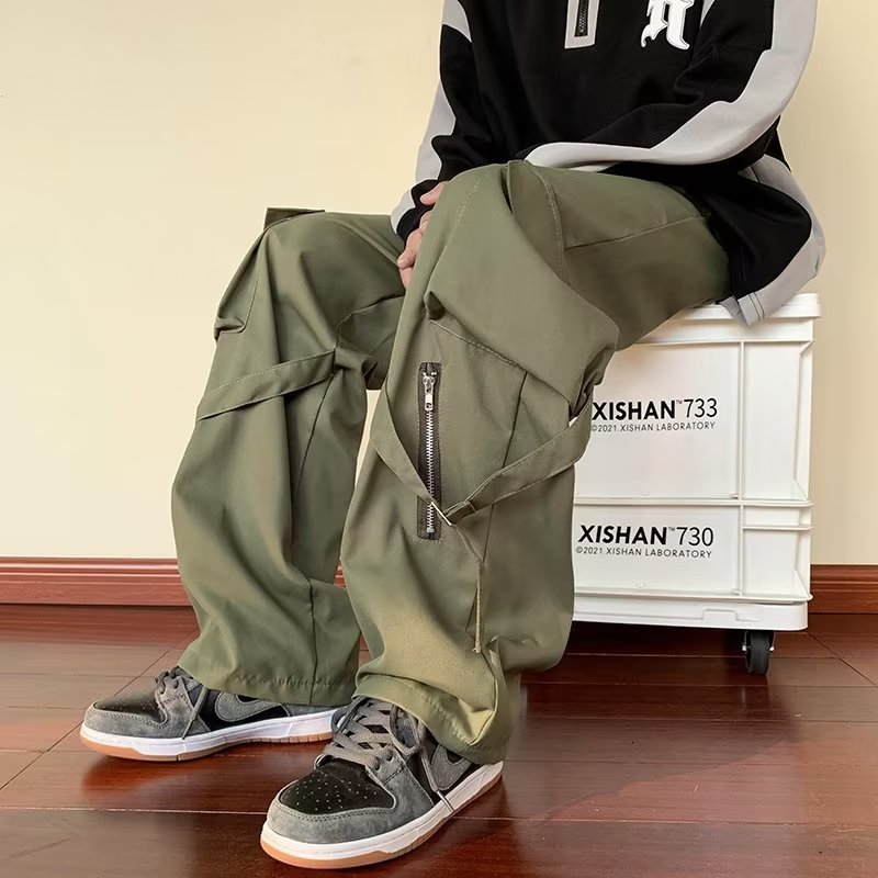 Loose Straight Cargo Pants Men Ooho
