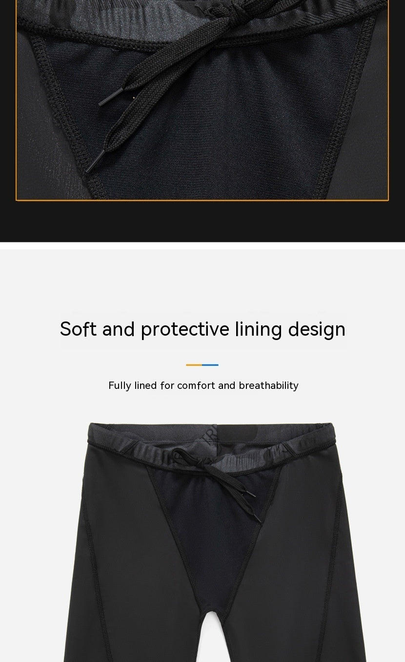 Men's Camouflage Letters Quick-drying Swimming Trunks Swimming Cap Ooho