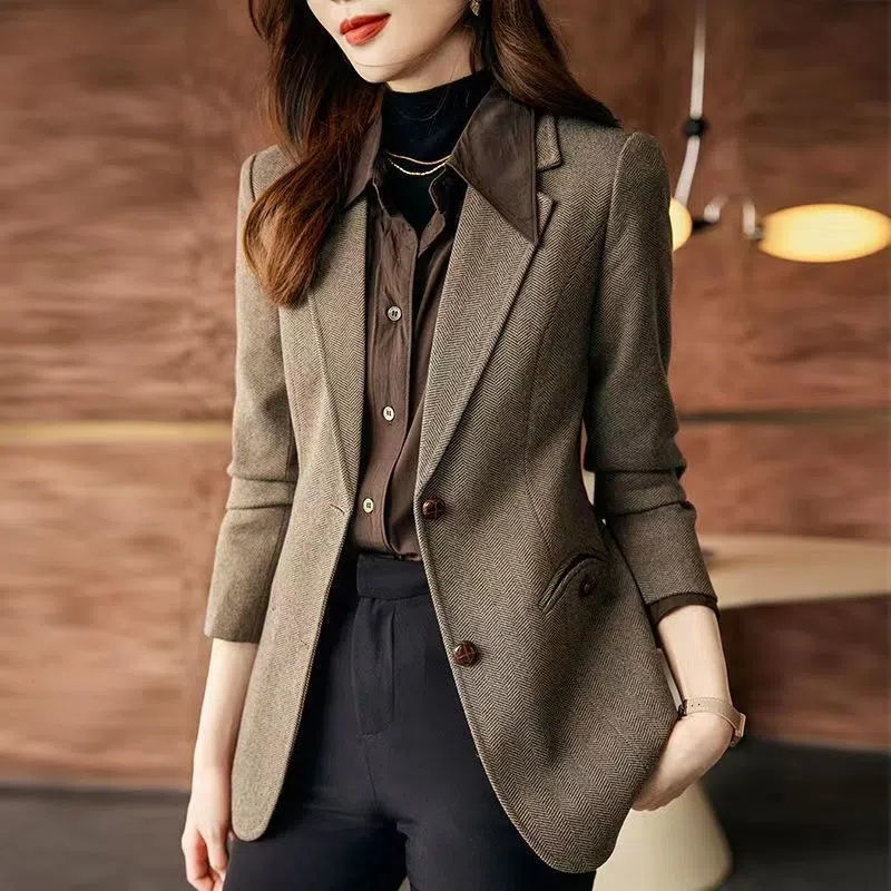 Fashion Personality Woolen Blazer for Women | Stylish Wool Blazer Jacket | Trendy Outerwear for Women