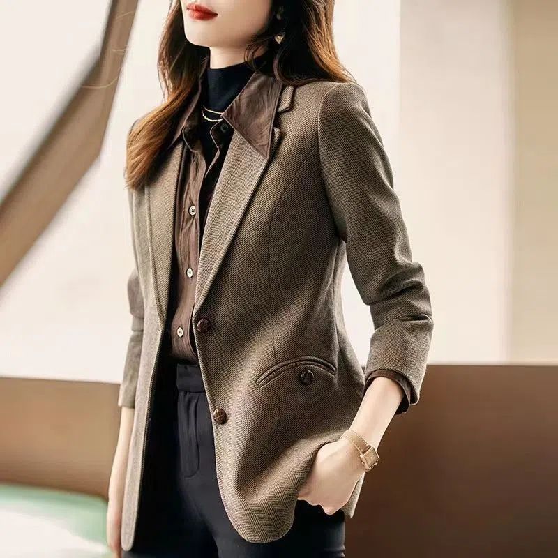Fashion Personality Woolen Blazer for Women | Stylish Wool Blazer Jacket | Trendy Outerwear for Women