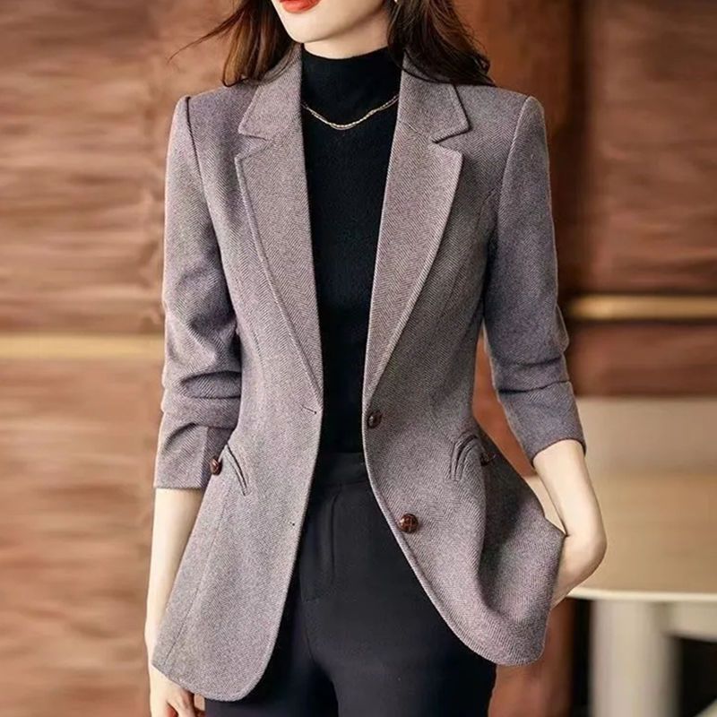 Fashion Personality Woolen Blazer for Women | Stylish Wool Blazer Jacket | Trendy Outerwear for Women