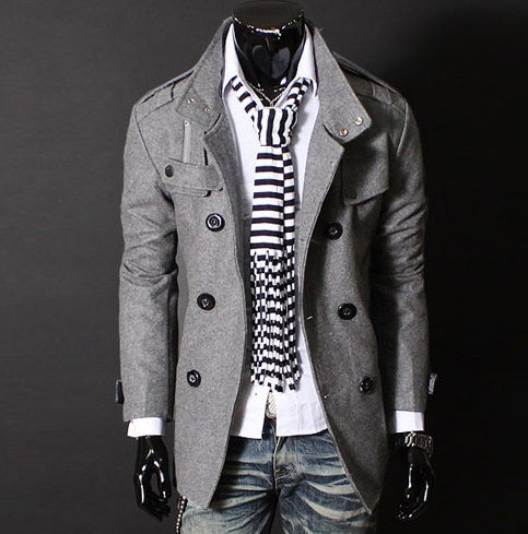 New Fashion Men Woolen Coat Ooho