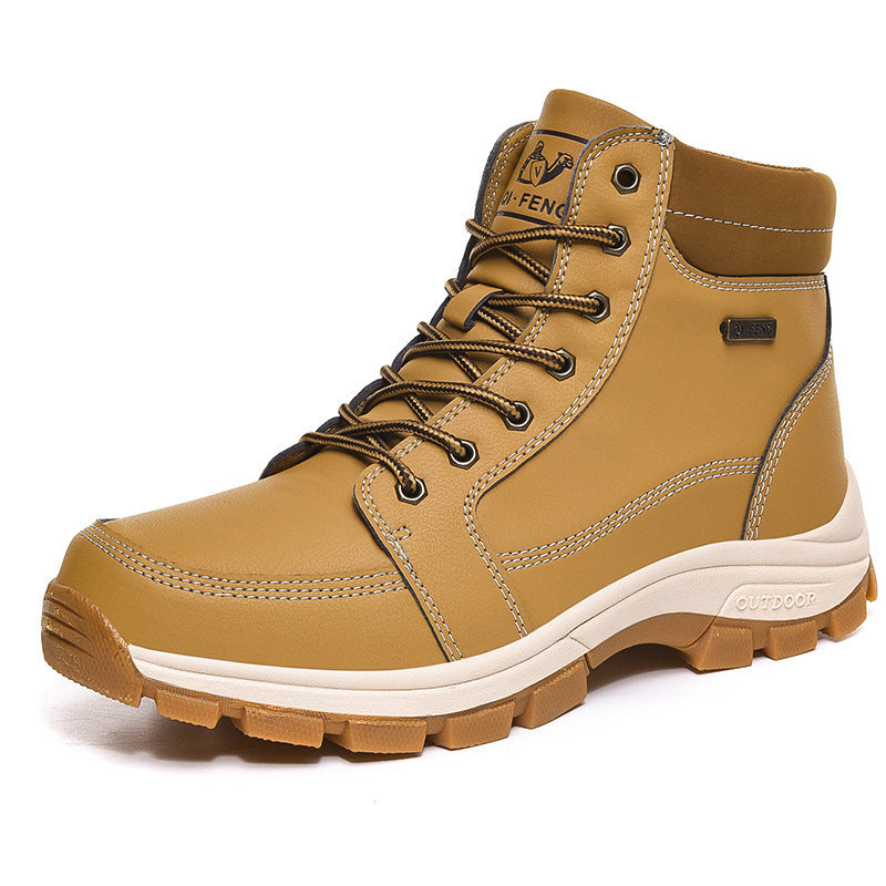 Men Boots Winter Snow Outdoor Ankle Boots For Men Super Warm Boots Leather Non-Slip Work Shoes Ooho