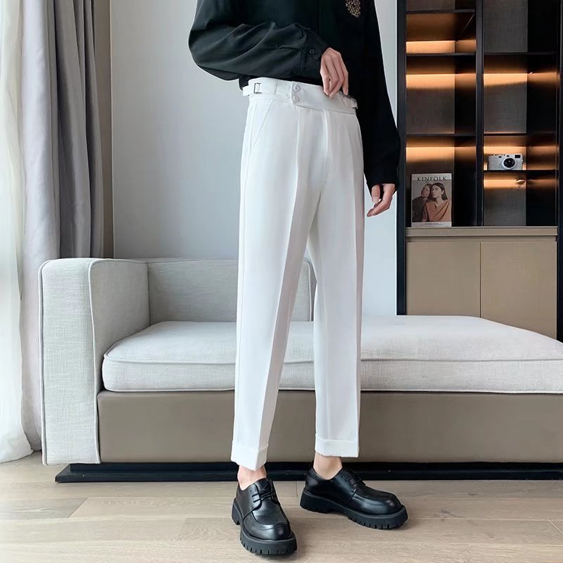 Draping Cropped Small Suit Pants Men Ooho
