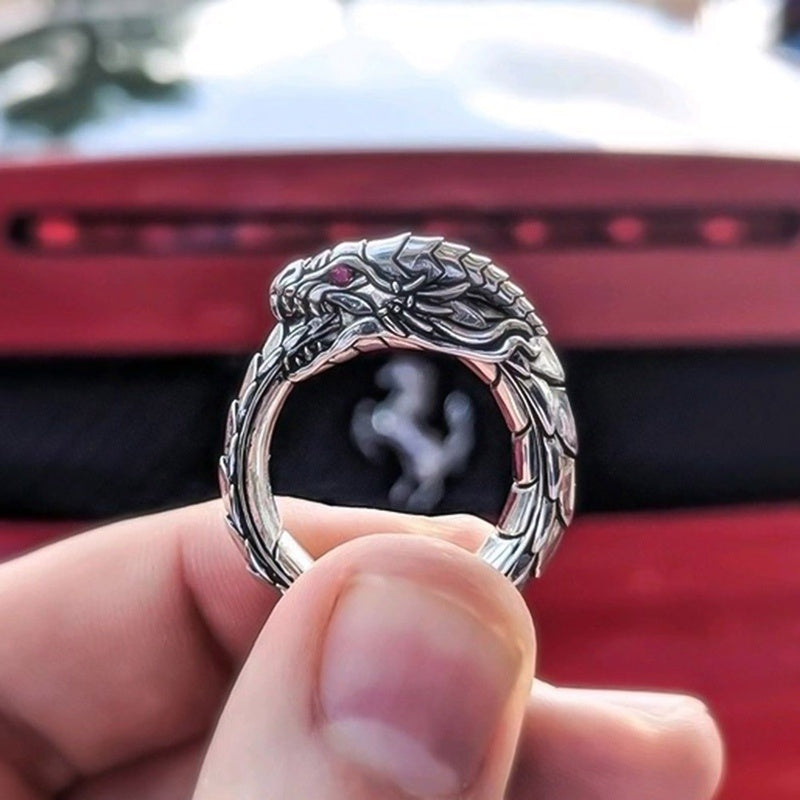 Vintage ethnic Dragon Male Rings Jewelry Ooho