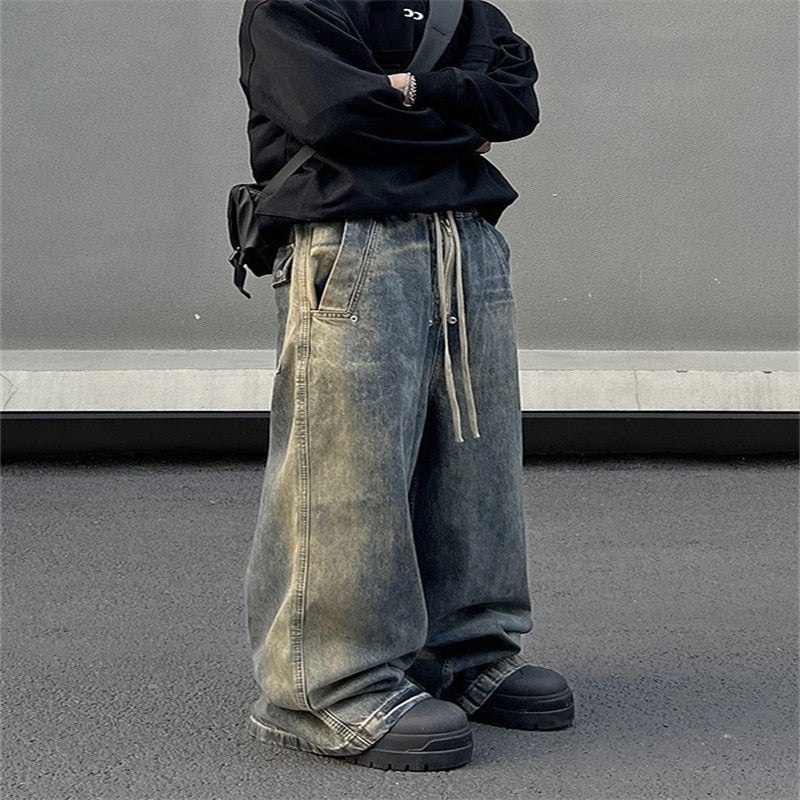 Retro Washed Gradient Jeans For Men Ooho