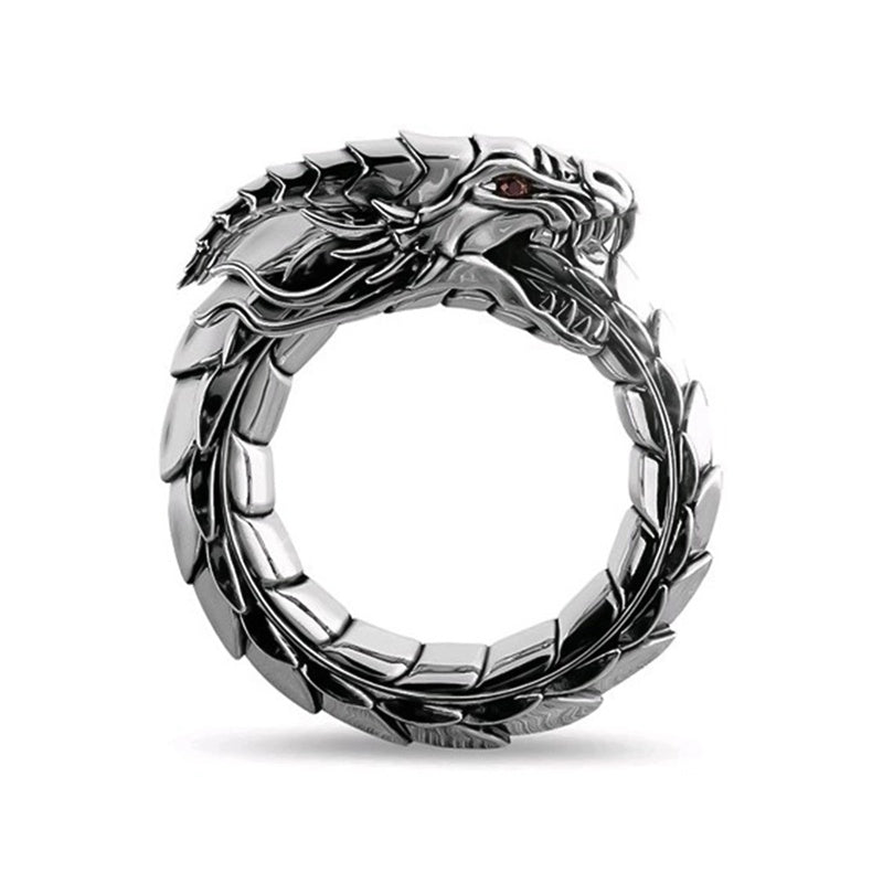 Vintage ethnic Dragon Male Rings Jewelry Ooho