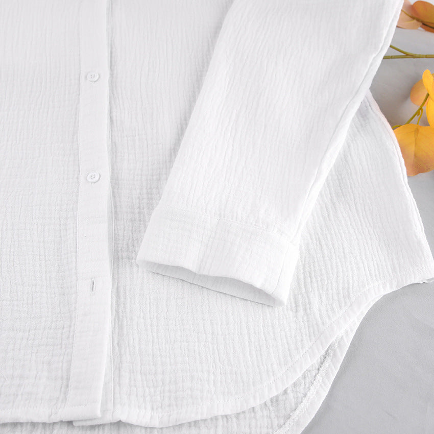 Double Layer Gauze Loose Fitting Shirt Shorts Ooho