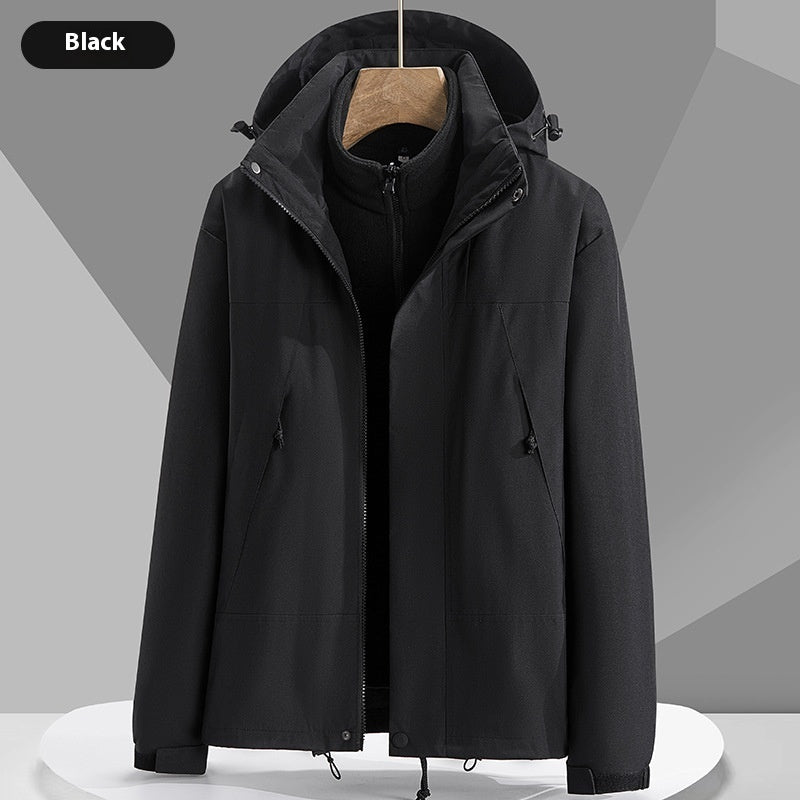 Hooded Windbreaker Unisex Fashion Colorblock Zip-up Jacket With Pockets Waterproof Outwear For Women Men Clothing Ooho