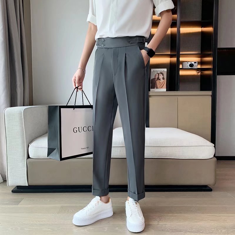 Draping Cropped Small Suit Pants Men Ooho