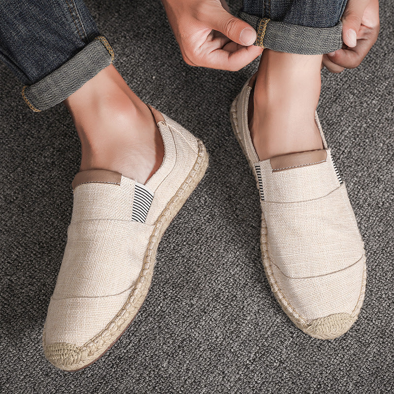 Handmade straw shoes canvas shoes Ooho