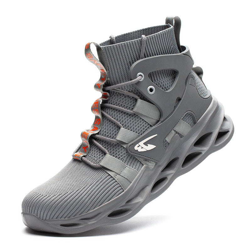 High-top Safety Shoes Construction Protective Footwear Men Steel Toe Shoes Breathable Hiking Boots Puncture Proof Work Boots Ooho