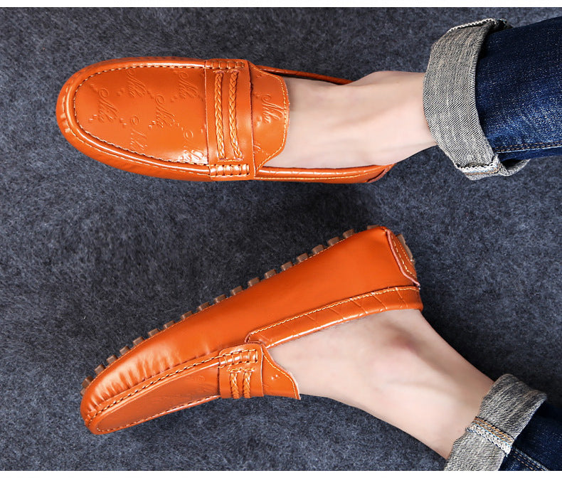 Plus Size Driving Shoes Authentic Leather Loafers Men Ooho