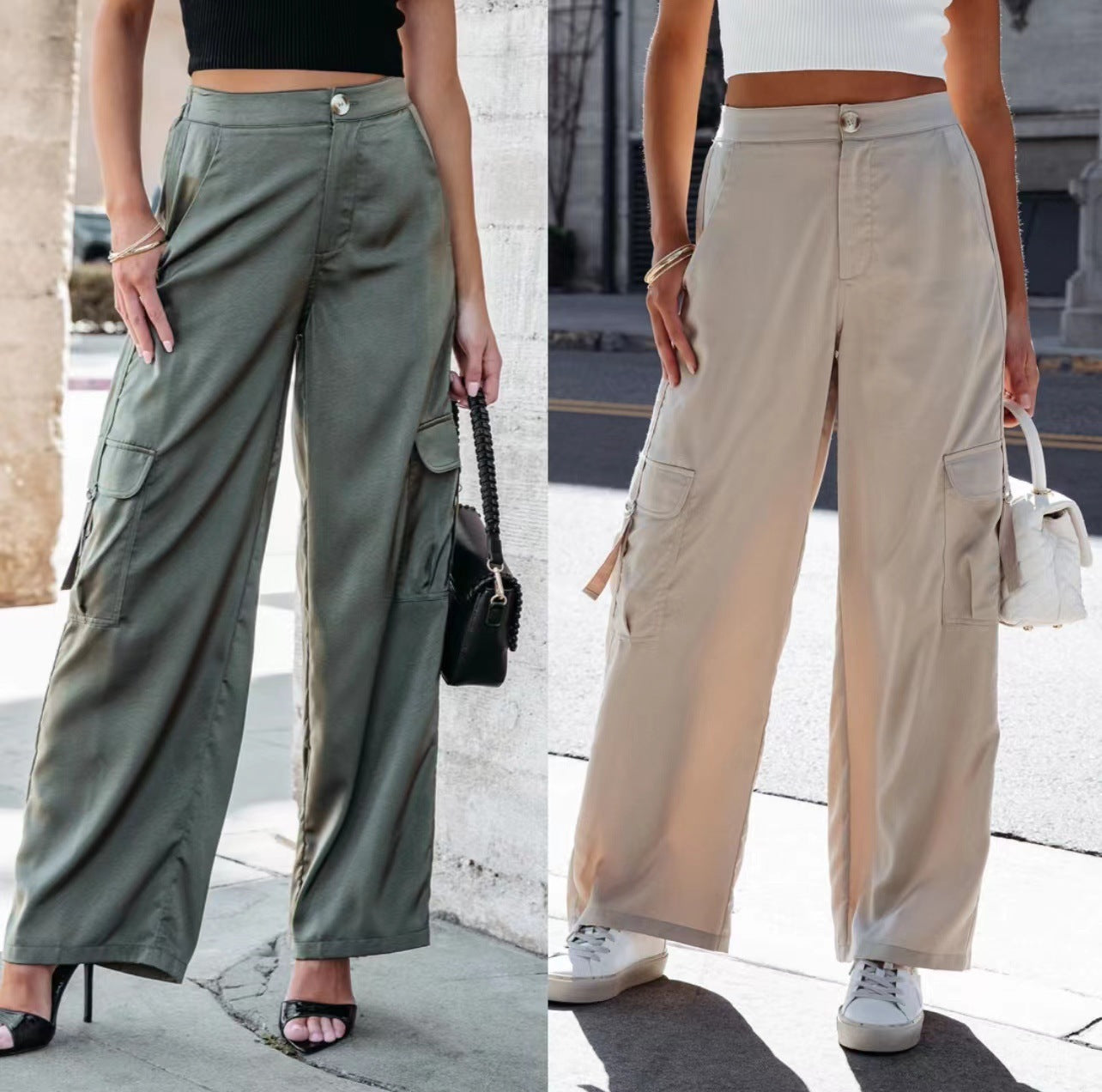 Women’s Fashion Loose Cargo Pants | Trendy High Waist Streetwear Trousers Ooho
