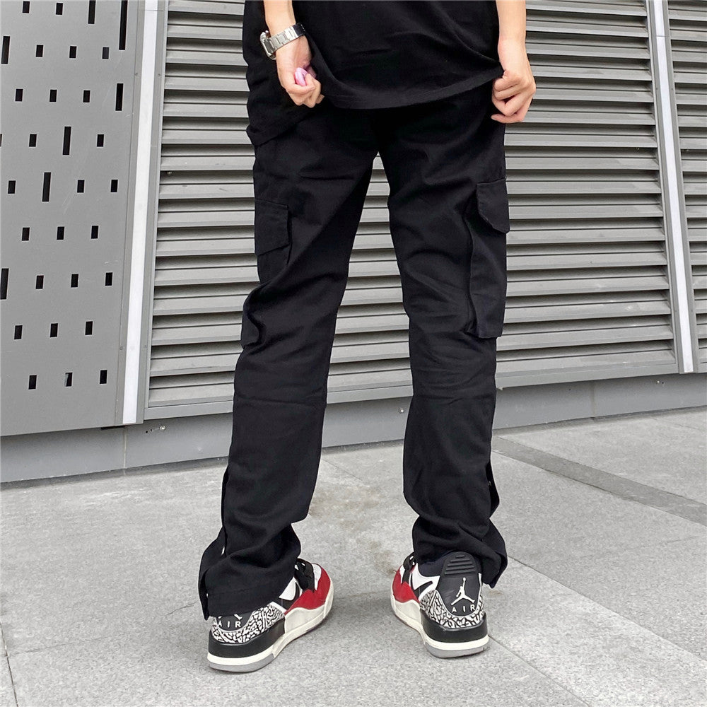 Solid Color Multi-pocket Cargo Pants Men Ooho