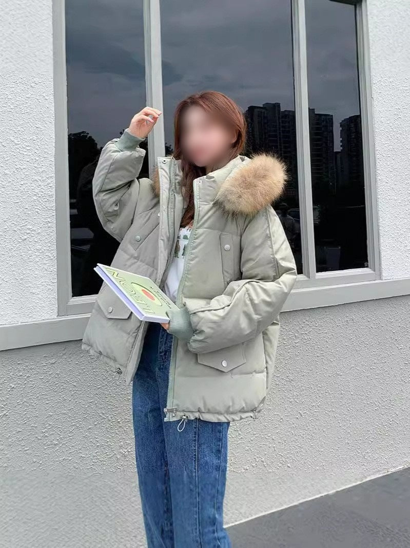 Loose Slimming Parka Coat for Women – Lightweight Warm Winter Outerwear Ooho