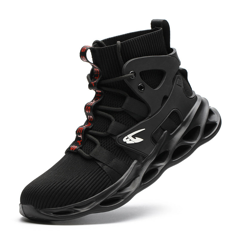 High-top Safety Shoes Construction Protective Footwear Men Steel Toe Shoes Breathable Hiking Boots Puncture Proof Work Boots Ooho