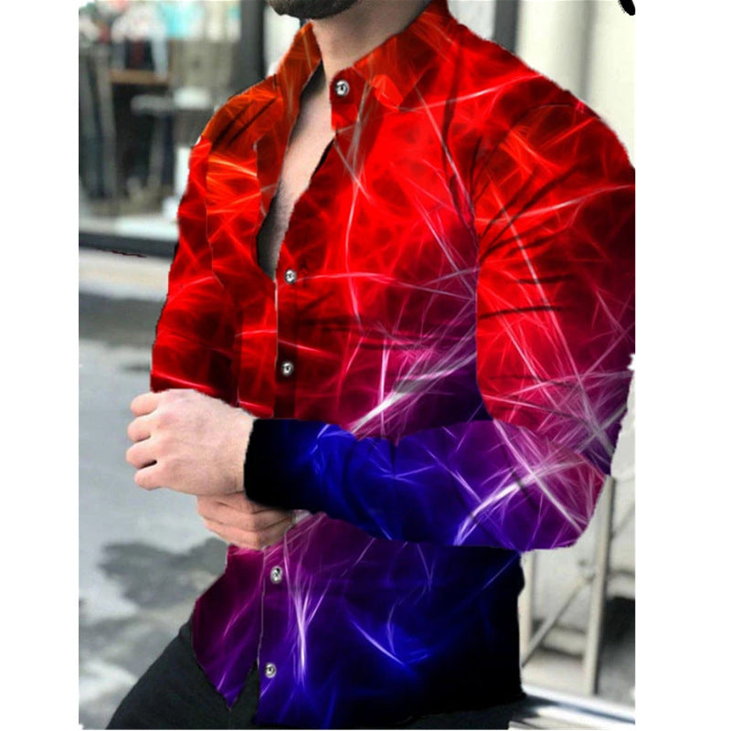 Printed Casual Long Sleeve Shirt For Men Ooho