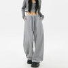 Women’s Gray Draped Sweatpants | Casual Loose Fit Athletic Jogger Pants