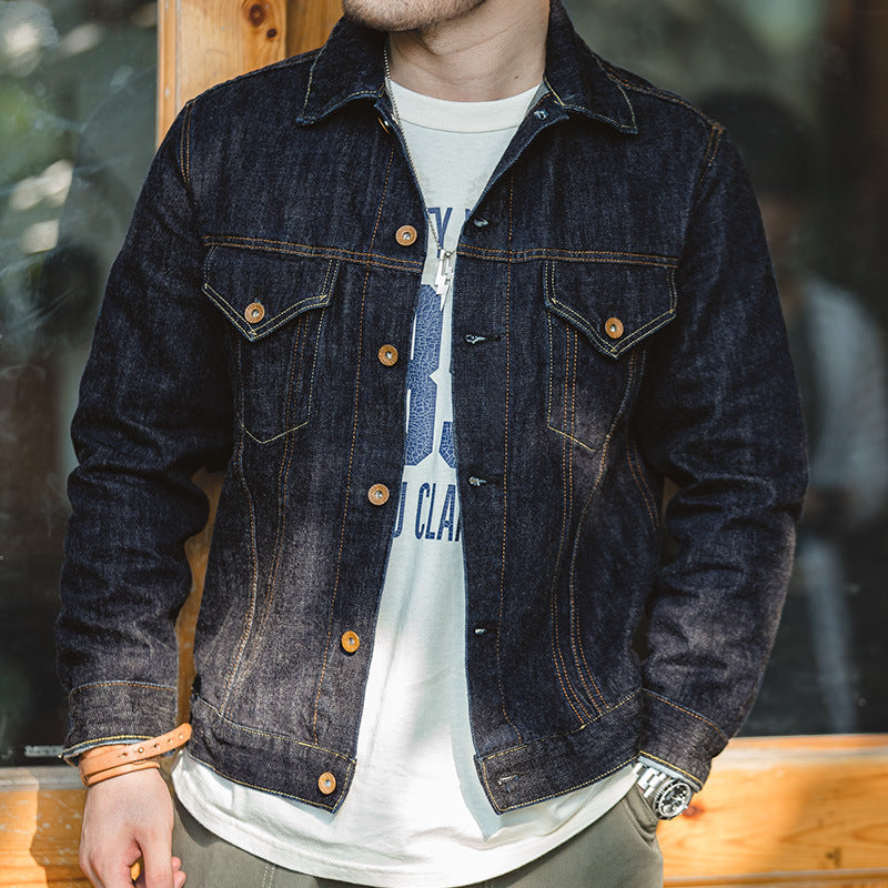 Original Color Denim Jacket Motorcycle Slim Jacket Men Ooho