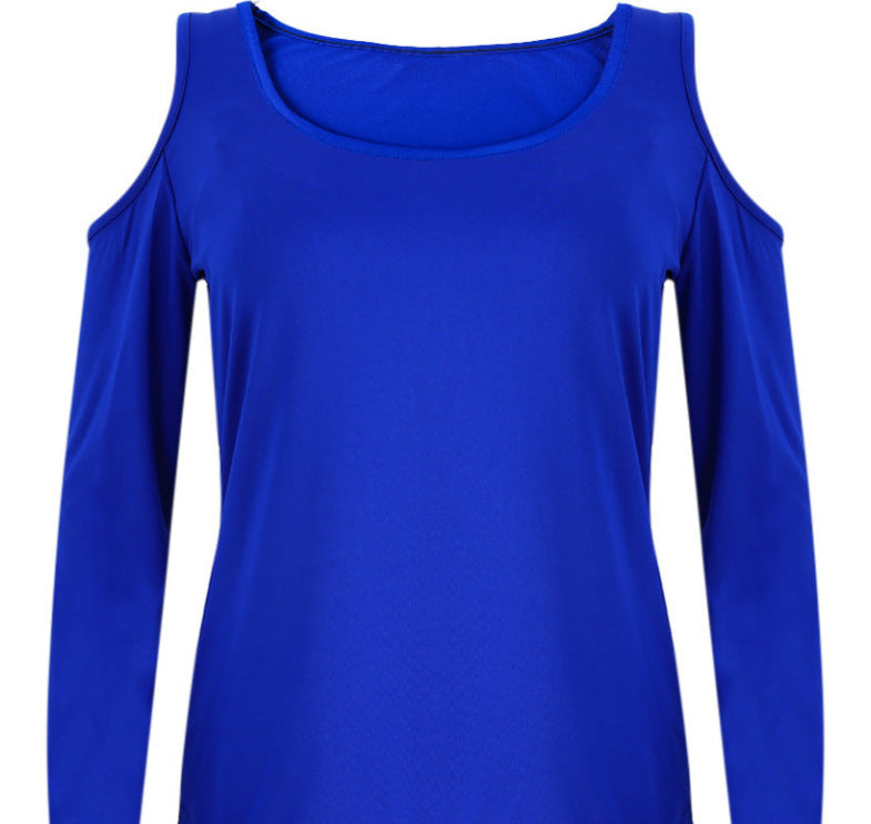 Off Shoulder Blouses Tops Hot Sale Female Casual Long Sleeve Neck White Tee Shirt Chemise Femme Ooho