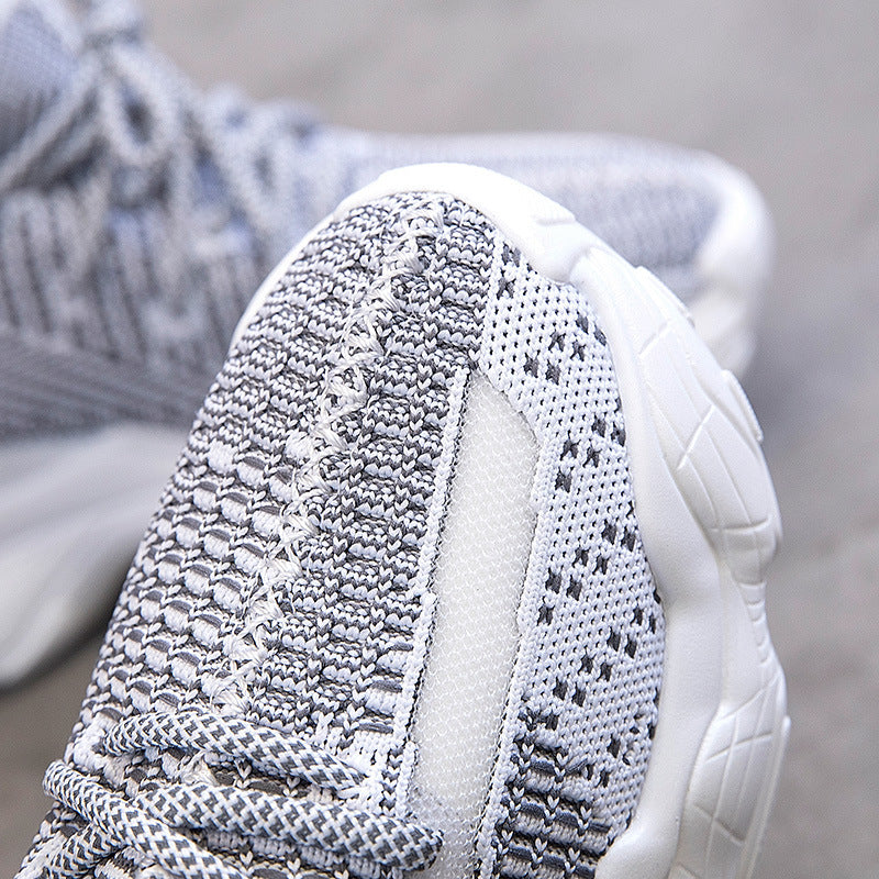 Inner increase flying knit sports high heels Ooho