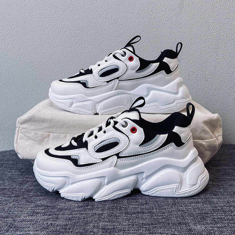 Women Sneakers Fashion Mesh Chunky Sneakers Casual Shoes Summer Comfortable Thick Sole White Dad Shoes Ooho