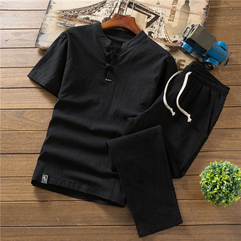T-shirt Casual Trousers Two-piece Suit For Men Ooho
