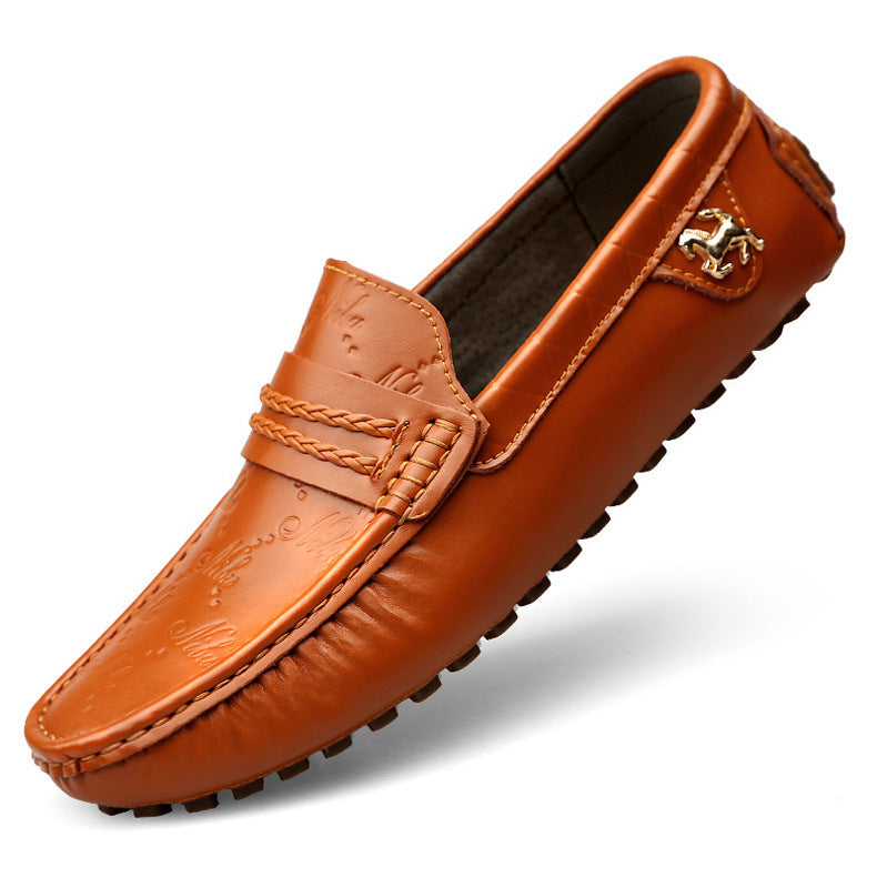 Plus Size Driving Shoes Authentic Leather Loafers Men Ooho
