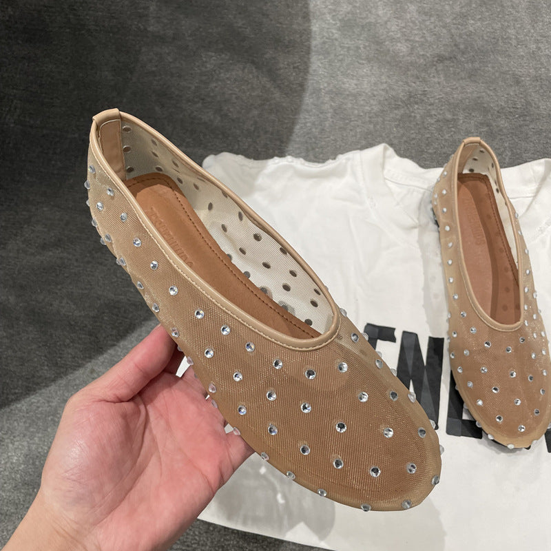 Fashionable Round Toe Rhinestone Mary Jane Shoes Women Ooho