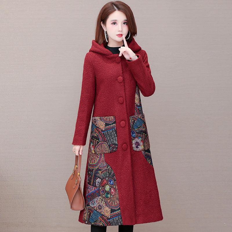 Women's Medium-Length Interlock Tweed Jacket – Elegant Vintage Style Blazer Ooho