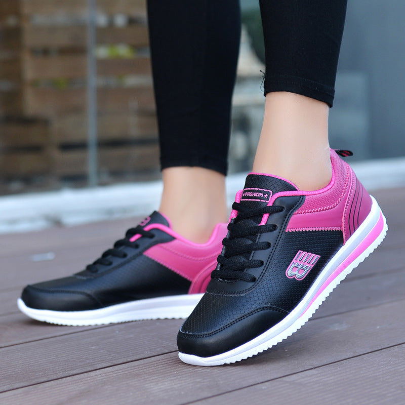 Leather student sneakers women Ooho