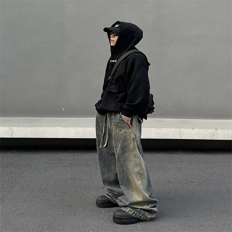 Retro Washed Gradient Jeans For Men Ooho