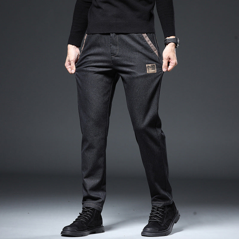 Embroidery Trend Slim Straight Pants Men Ooho