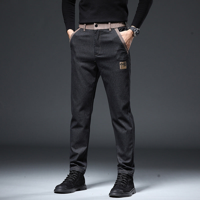 Embroidery Trend Slim Straight Pants Men Ooho