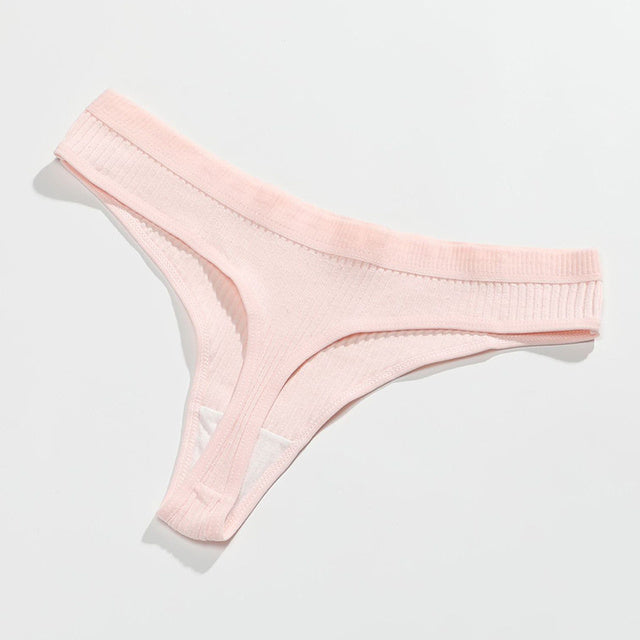 New Female Cotton Panties Low Thong Ooho