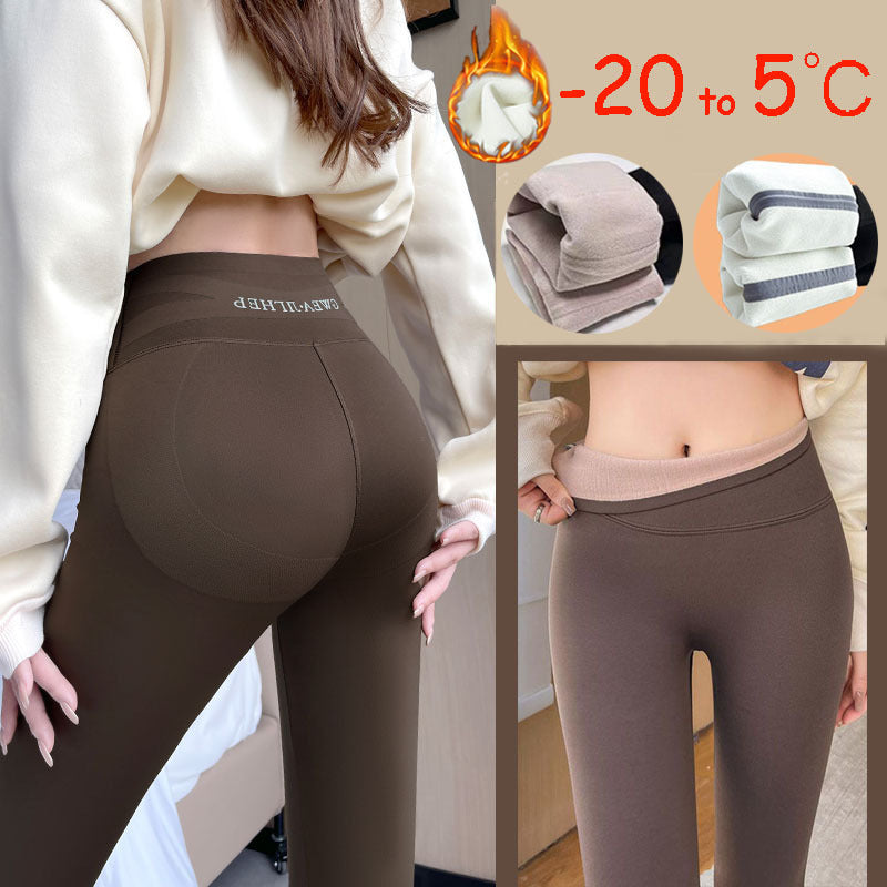 Fleece Thickened Winter Leggings for Women – High Waist Tummy Control Skinny Shark Pants, Warm Slimming Yoga Tights (-20°C to 5°C) Ooho